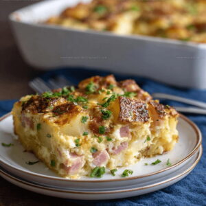 Cheesy Ham And Potato Breakfast Casserole Recipe