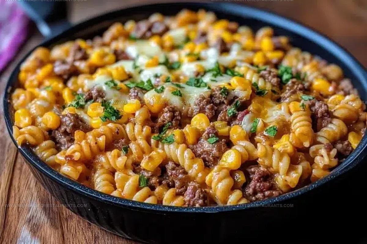 Cheddar Ranch Beef Rotini Bake Recipe