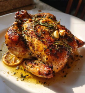 Rustic Garlic Herb Roasted Chicken Recipe