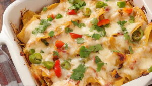 Cozy Chicken Chilaquiles Casserole Recipe