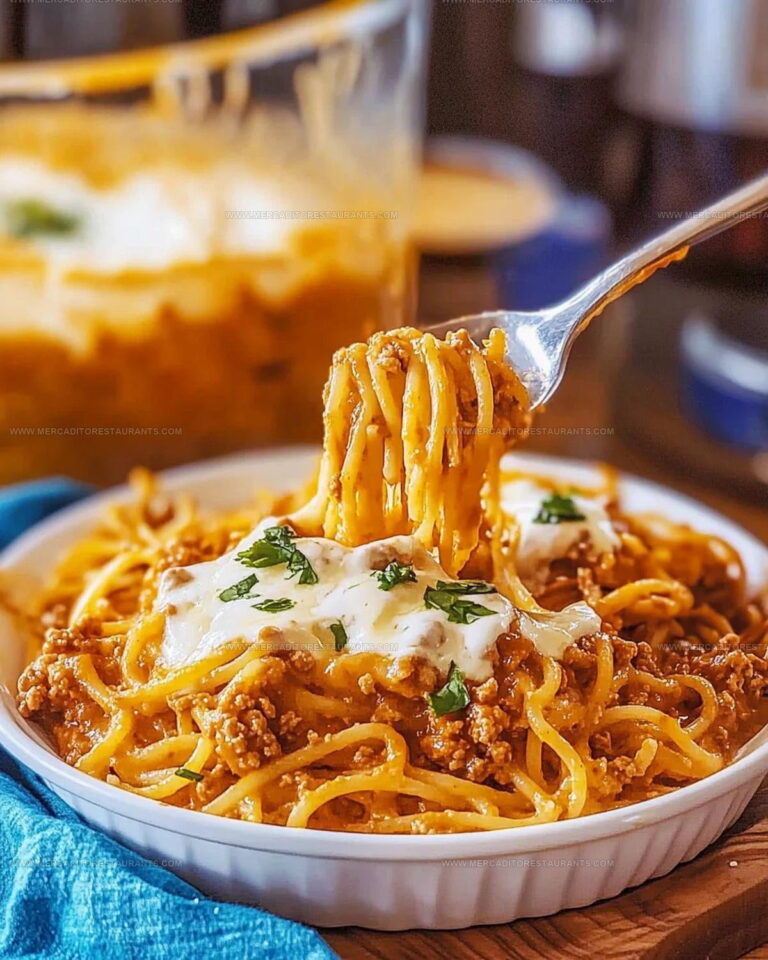 Tex-Mex Creamy Mexican Spaghetti Casserole Recipe