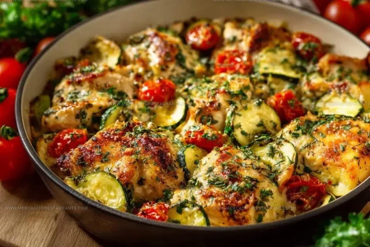 One Pan Mediterranean Chicken Zucchini Bake Recipe