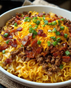 Bacon Cheeseburger Ramen Bake Recipe