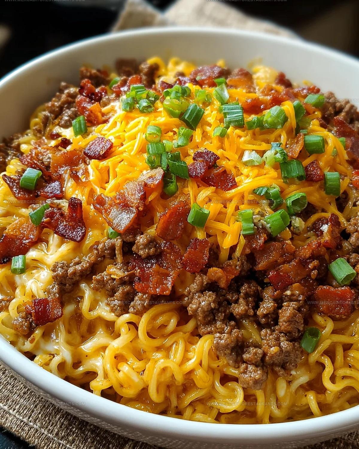 Bacon Cheeseburger Ramen Bake Recipe