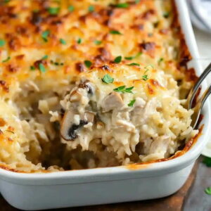 Creamy Chicken Mushroom Rice Casserole Recipe