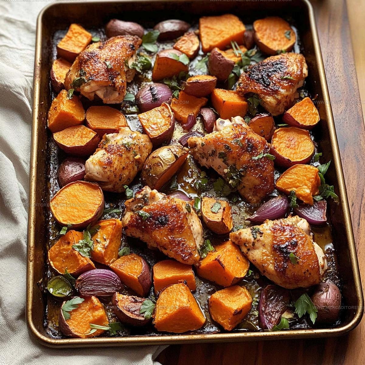 Roasted Chicken and Sweet Potato Sheet Pan Recipe
