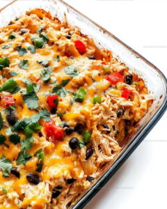 One Dish Chicken Burrito Casserole Recipe
