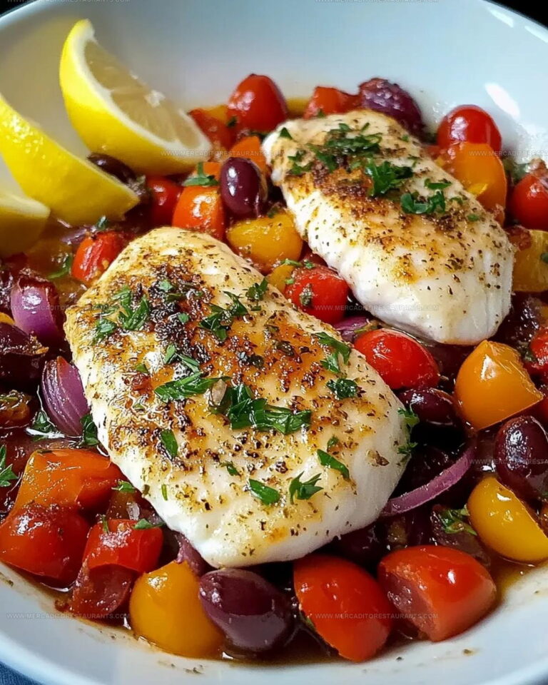 Lemon Olive Mediterranean Baked Fish Recipe