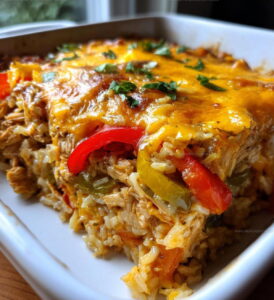 TexMex Chicken Fajita Rice Casserole Recipe