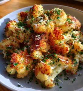Crispy Garlic Parmesan Roasted Cauliflower Recipe