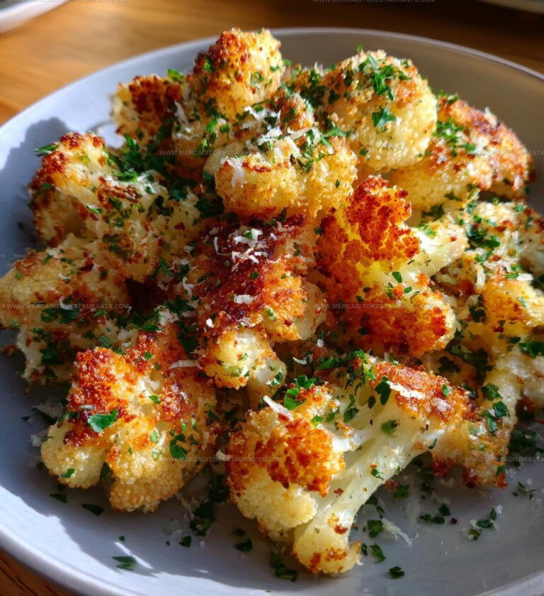 Crispy Garlic Parmesan Roasted Cauliflower Recipe