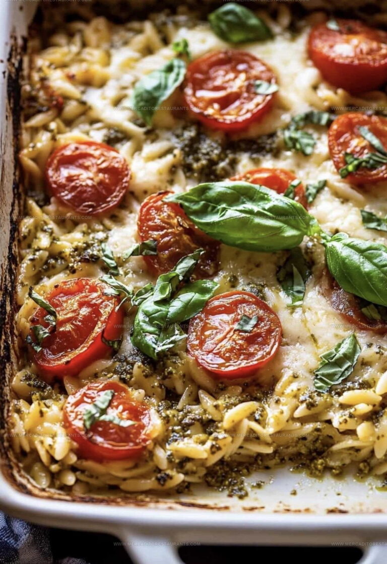 Caprese Pesto Orzo Bake Recipe