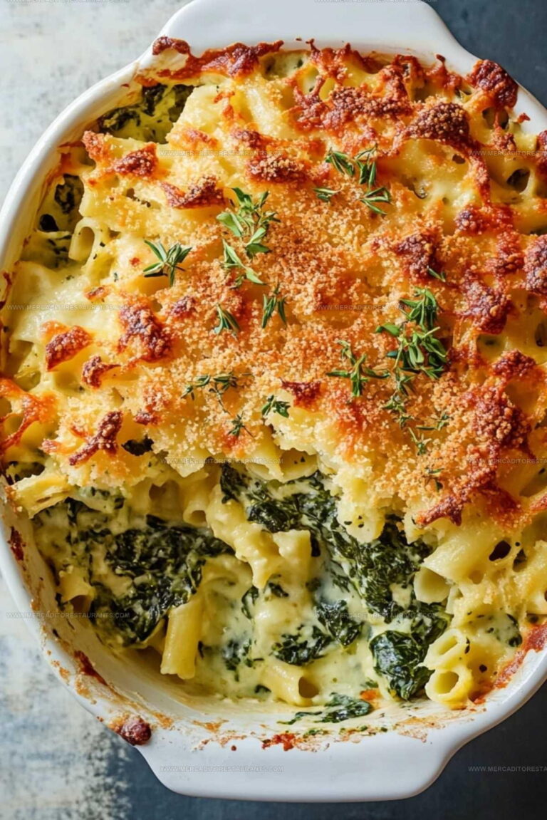 Spinach Cheese Pasta Bake Recipe