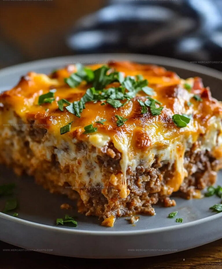 Bacon Loaded Cheesy Meatloaf Casserole Recipe