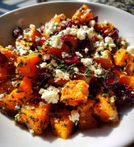 Fall Harvest Roasted Butternut Squash Cranberries Feta Recipe