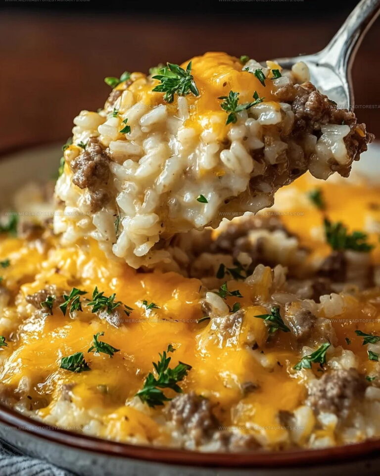 Cheesy Ground Beef Rice Casserole Recipe
