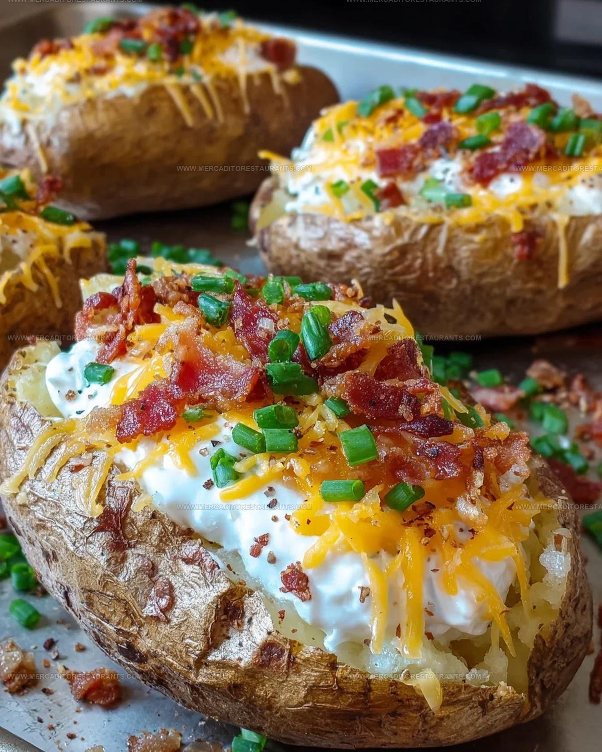Loaded Baked Potatoes with Bacon and Cheddar Recipe