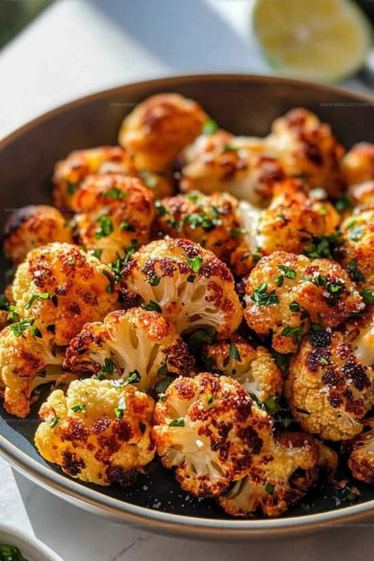 Golden Garlic Parmesan Roasted Cauliflower Recipe