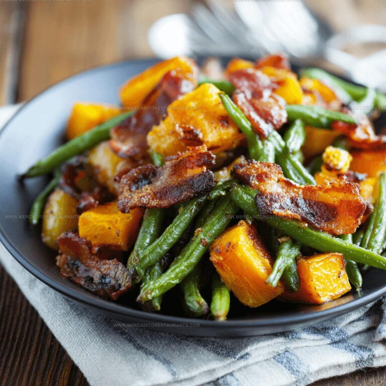 Roasted Green Beans And Butternut Squash With Bacon Recipe