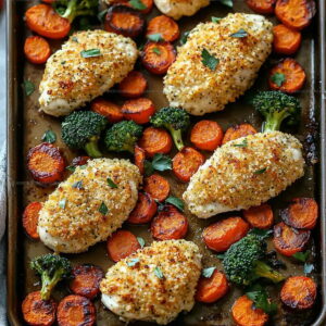 Crispy Parmesan Crusted Chicken Sheet Pan Recipe