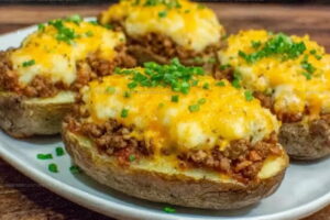 Stuffed Shepherds Pie Baked Potatoes Recipe