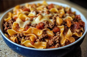 Cheesy Ground Beef Noodle Bake Recipe