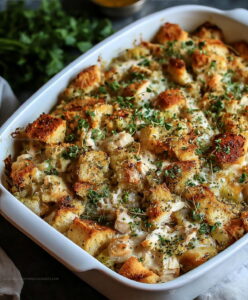 Rotisserie Chicken Stuffing Comfort Casserole Recipe
