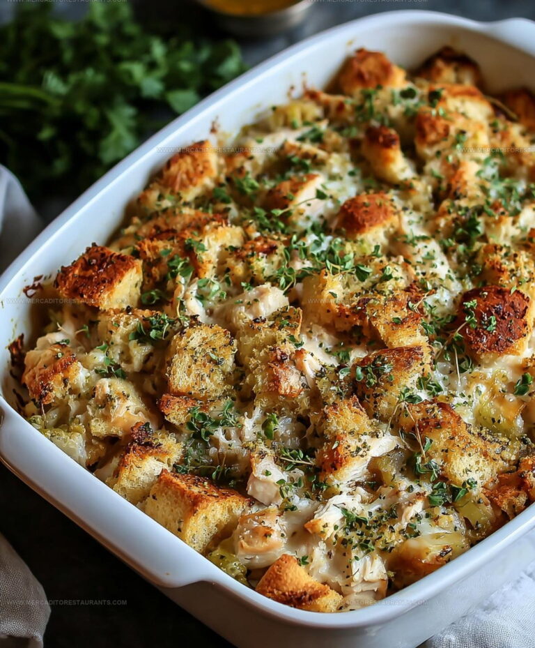 Rotisserie Chicken Stuffing Comfort Casserole Recipe