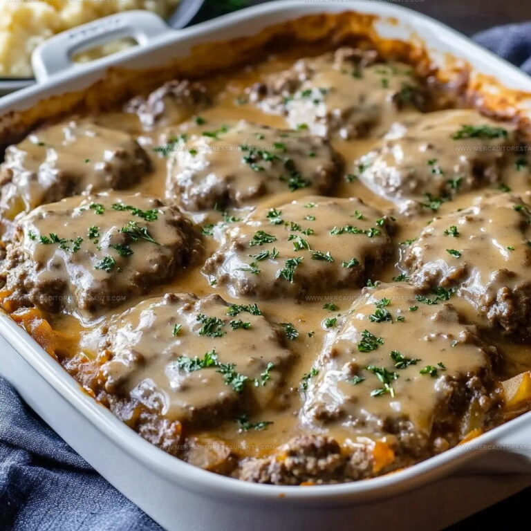 Cracker Crusted Amish Hamburger Steak Bake Recipe