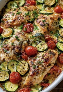 Quick Bake Mediterranean Chicken Zucchini Bake Recipe