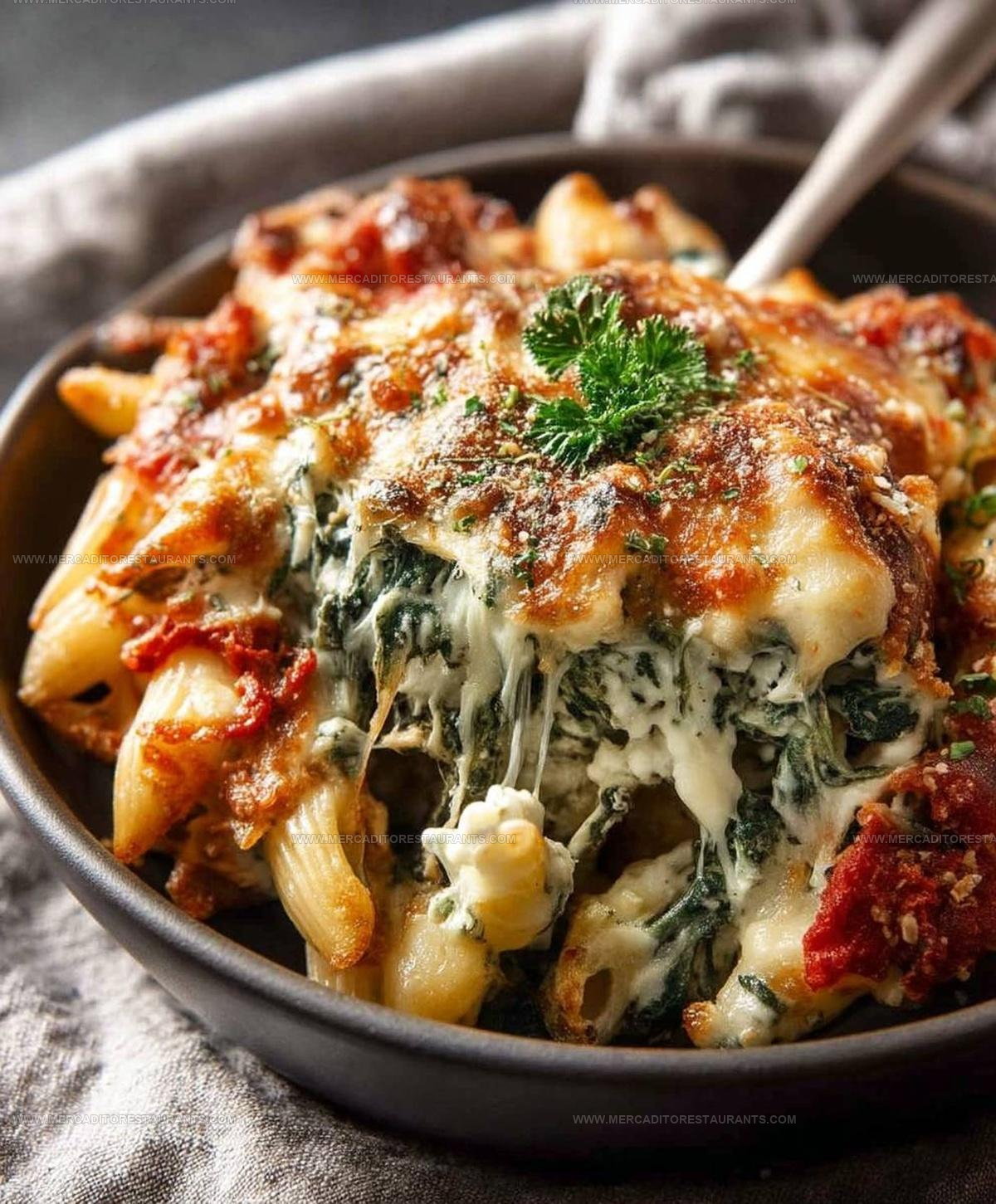 Italian Inspired Spinach Ricotta Pasta Bake Recipe