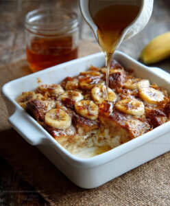Banana Filled Croissant French Toast Bake Recipe