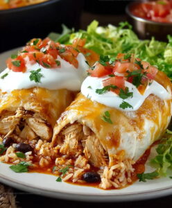 Smothered Oven Chicken Burritos Recipe
