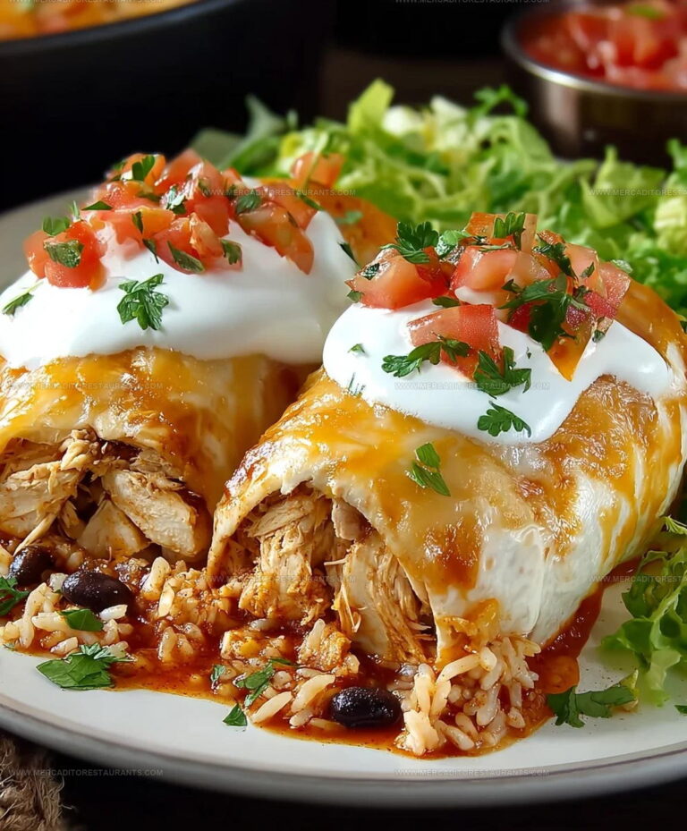 Smothered Oven Chicken Burritos Recipe