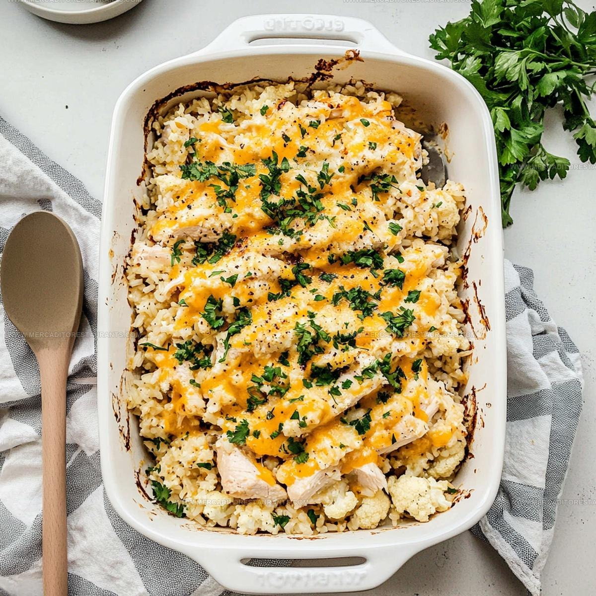 Simple Cheesy Chicken, Rice & Cauliflower Casserole Recipe