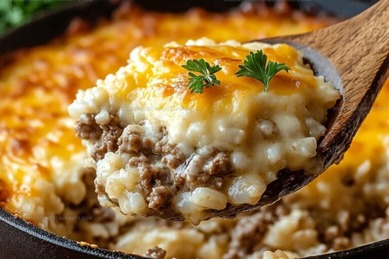 One-Dish Cheesy Beef Rice Casserole Recipe