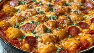 Cheesy Pizza Tater Tot Casserole Recipe