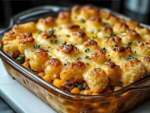 Easy Weeknight Shepherds Pie Tater Tot Casserole Recipe