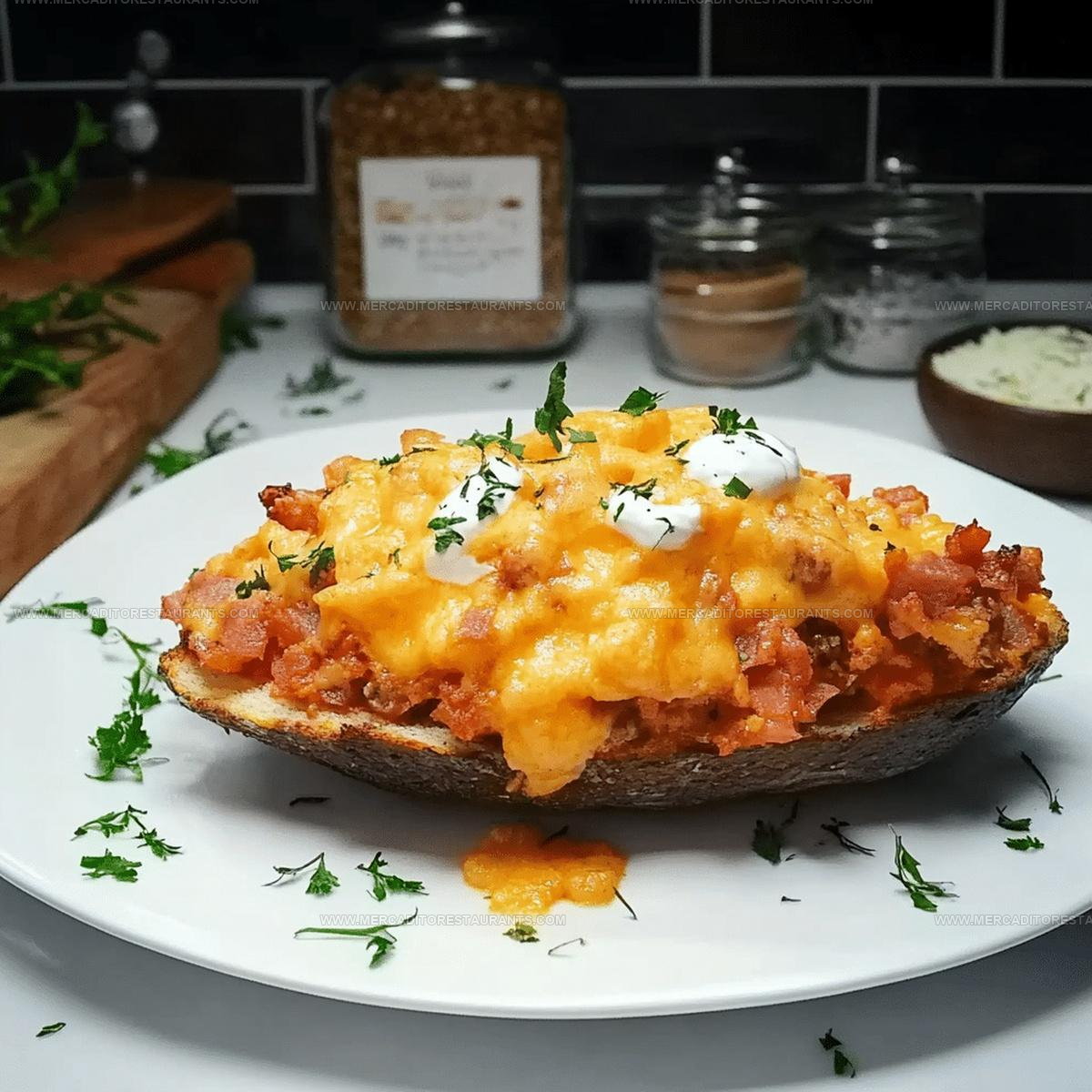 Loaded Buffalo Chicken Twice Baked Potatoes Recipe
