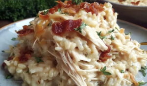 Dump And Bake Chicken Alfredo Rice Casserole Recipe
