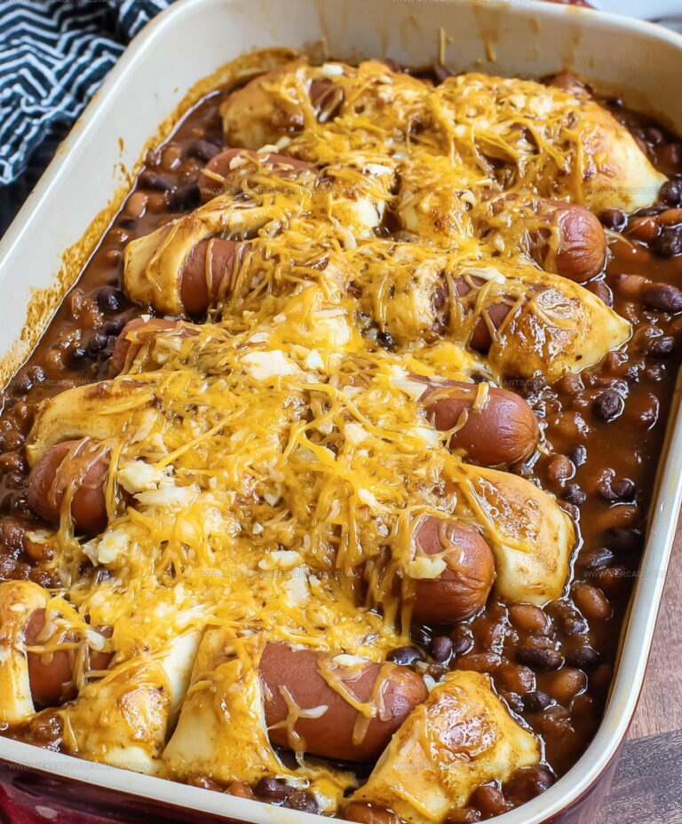 Cornbread-Base Chili Cheese Dog Casserole Recipe