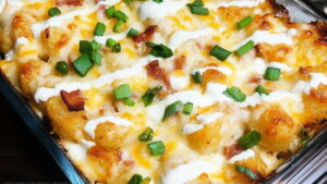 Family Dinner Chicken Bacon Ranch Tater Tot Casserole Recipe