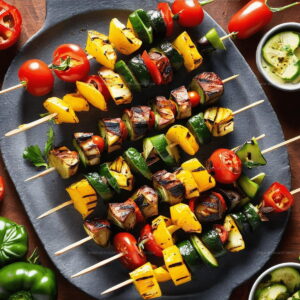 Glazed Baked Veggie Kabobs Recipe
