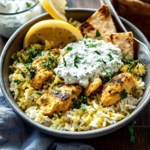 Dump-Style Chicken Tzatziki Rice Recipe