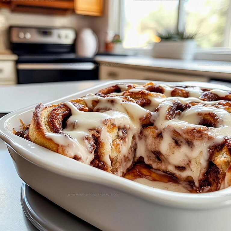 Warm Breakfast Cinnamon Roll Casserole Recipe