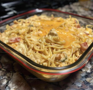 Southern Style Cheesy Chicken Spaghetti Casserole Recipe