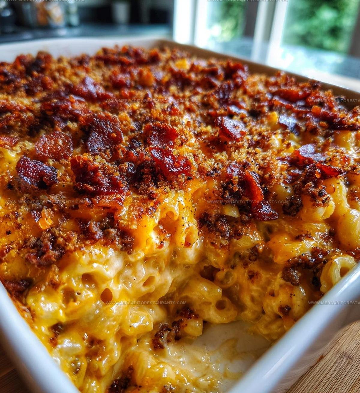 BBQ Bacon Cheeseburger Mac N Cheese Casserole Recipe