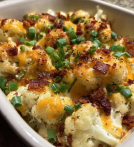 Extra Cheesy Loaded Cauliflower Casserole Recipe