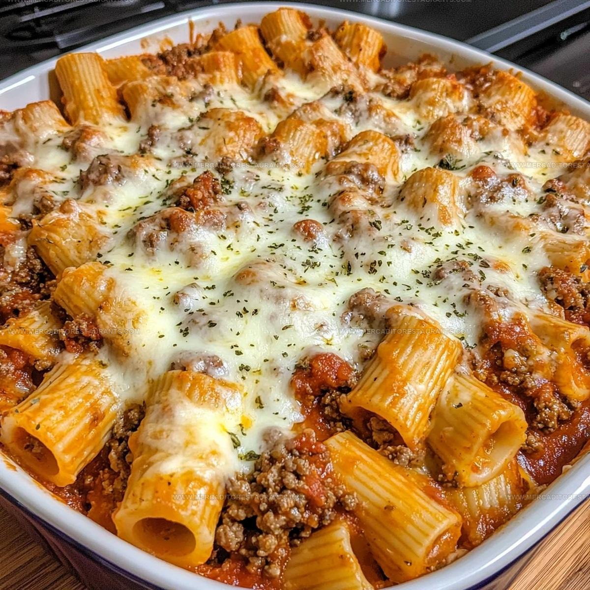 Cheesy Beef Rigatoni Bake Recipe