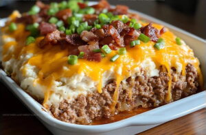 Loaded Cheesy Meatloaf Potato Casserole Recipe